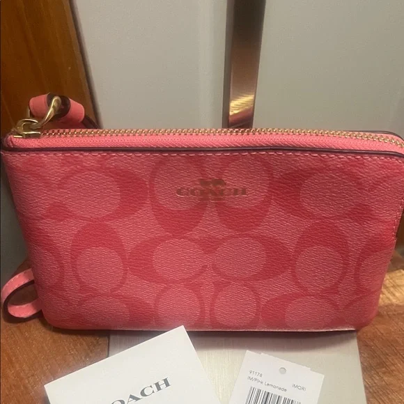 Coach Signature Pink Wristlet - Picture 2 of 7